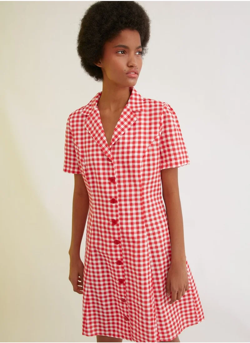 trendyol Checked Shirt Dress