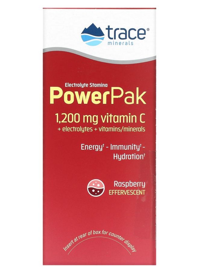 Trace Minerals - Electrolyte Stamina PowerPak Raspberry 30 Packets 0.18 oz (5.1 g) Each - Image 1