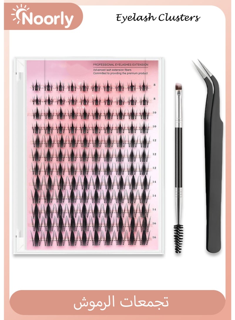 Noorly Fairy Lash Clusters 120Pcs D Curl Manga Lash Extensions with Invisible Band, Wispy Natural Waterproof DIY Eyelash Extension Kit for Home Use - Image 1