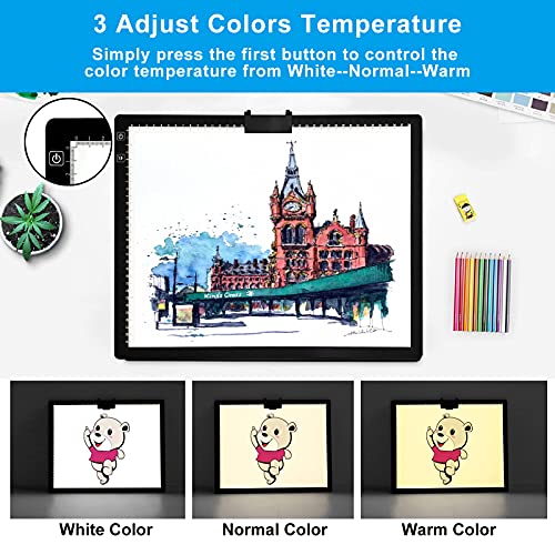 TOHETO A3 Light Pad, Rechargeable Light Board for Diamond Painting, Tracing Light Box with Stand and Clip, Light Table Lightbox for Tracing, Drawing - Image 4