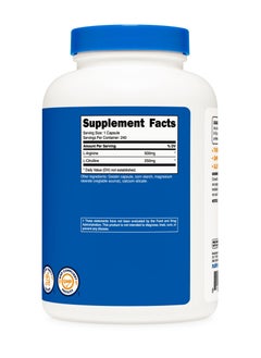 Nutricost L-Arginine + L-Citrulline 750mg Per Serving, 240 Capsules,240 Servings Dietary Supplement  - Image 4