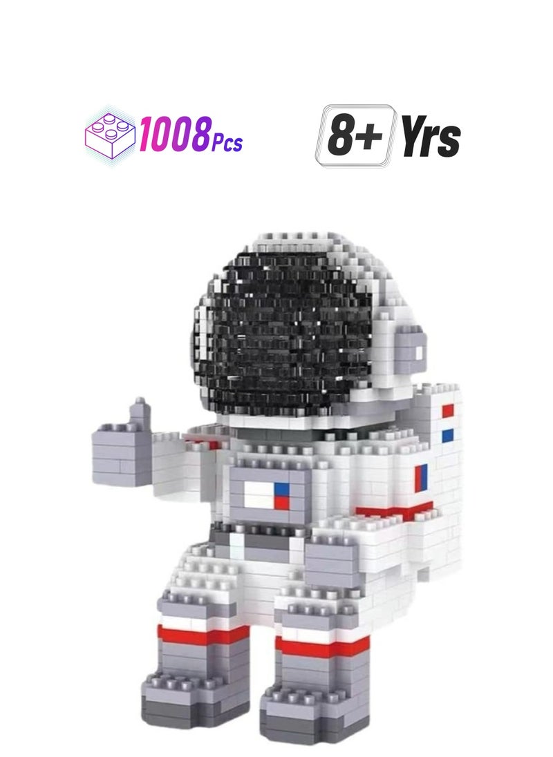 KASTWAVE - Astronaut Mini Building Blocks Micro Blocks Cool Small Toys with Led Lighting Kit Astronaut Micro Block Model Set Gift for Kids or Adults Space Toy Puzzle Assembling Toys(1008 Pieces) - Image 1