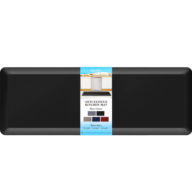 StepRite 45 Inch Thick Kitchen Mat Anti Fatigue Mat Kitchen Rugs Kitchen Decor NonSlip Stain Resistant Waterproof Kitchen Mats Desk Mat for Kitchen Office Workshop Black 17 x 47