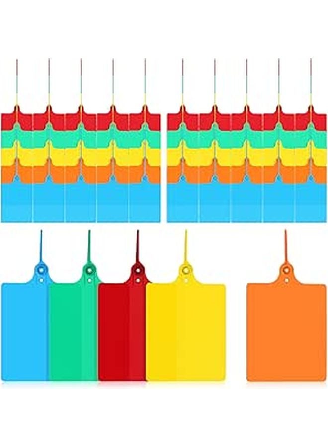 100Pcs 80mm X 100mm Waterproof Plastic Shipping Tags With Wire For Logistics Inventory Luggage Price Marking - Image 1