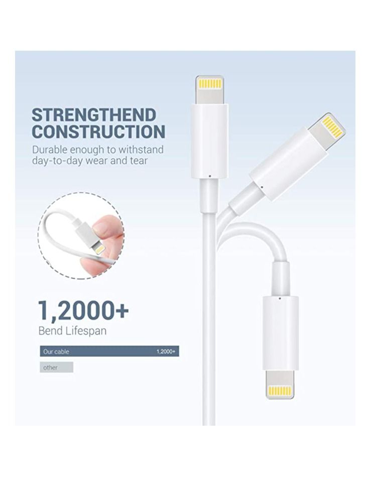 iPhone Charger Cable - Apple MFi Certified 3Pack iPhone Charging Cable for iPhone SE 2020 11 Xs Max XR X 8 Plus 7 Plus 6 Plus 5s SE iPad Pro and More - Image 3