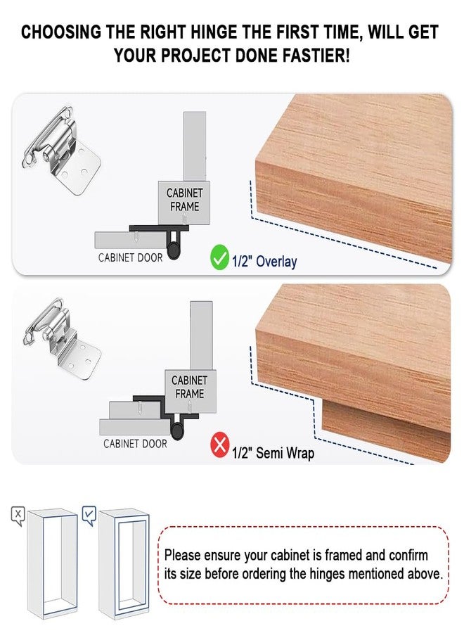 Serplex® Cabinet Hinges 4Pcs Self-Closing Cabinet Door Hinges Spring-Loaded Soft Closing Hinges with Screw Pack for Closet Cupboard Wardrobe Doors Reliable Furniture Hardware - Image 3