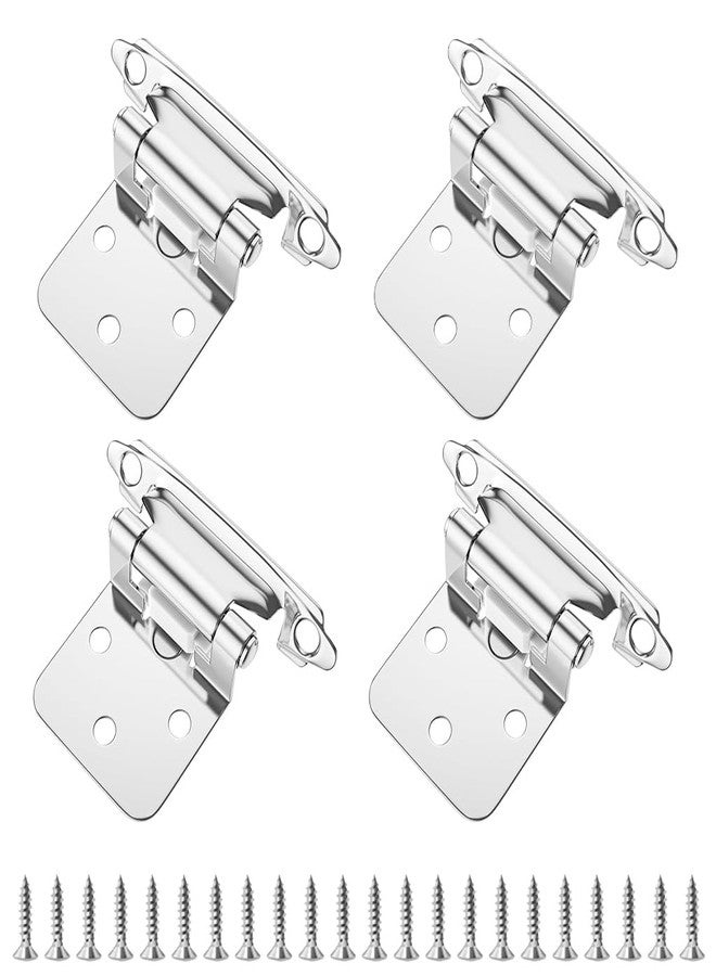 Serplex® Cabinet Hinges 4Pcs Self-Closing Cabinet Door Hinges Spring-Loaded Soft Closing Hinges with Screw Pack for Closet Cupboard Wardrobe Doors Reliable Furniture Hardware - Image 1