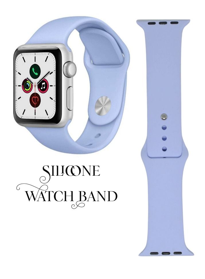 BORTONY Universal 42/44mm Silicone Replacement Watch Strap For Apple Series 6/5/4 - Image 1