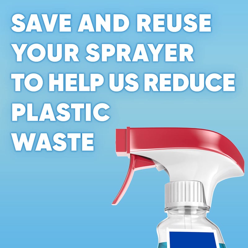 Windex Glass and Window Cleaner Spray Bottle, Bottle Made from 100% Recycled Plastic, Surface Cleaning Spray, Original Blue Scent, 32 Fl Oz - Image 2