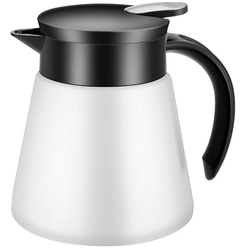 Goeielewe Goeielewe Thermal Coffee Carafe Tea Pot 20 Oz Stainless Steel Insulation Pot Double Wall Vacuum Insulated Coffee Water  Beverage Dispenser White 