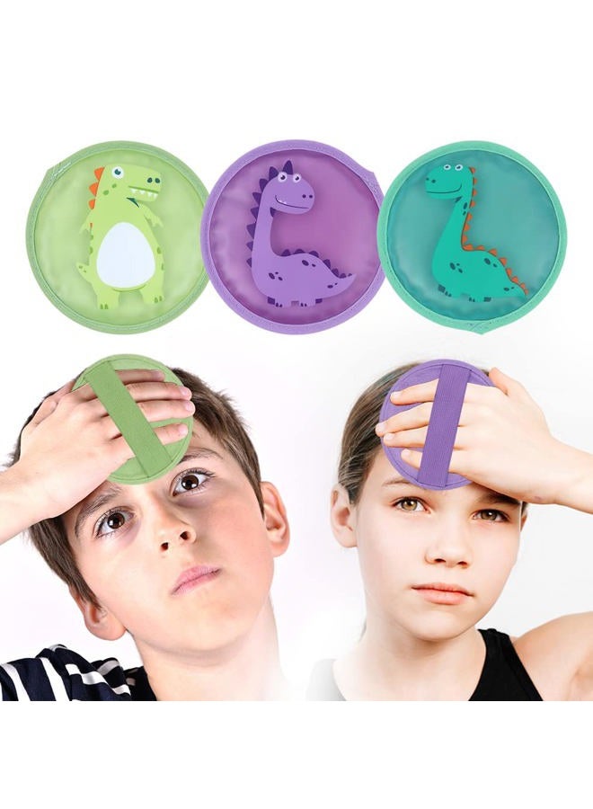 Hilph حزم ثلج للأطفال للإصابات، حزم ثلج قابلة لإعادة الاستخدام للأطفال مع دعم ناعم للإصابات، 3 حزم من حزم الجل الديناصور الساخنة والباردة للانتفاخات والكدمات، الأسنان الحكيمة - Image 1