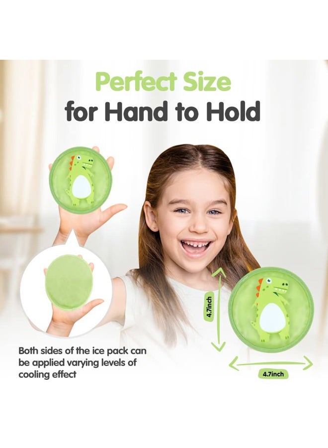 Hilph حزم ثلج للأطفال للإصابات، حزم ثلج قابلة لإعادة الاستخدام للأطفال مع دعم ناعم للإصابات، 3 حزم من حزم الجل الديناصور الساخنة والباردة للانتفاخات والكدمات، الأسنان الحكيمة - Image 4