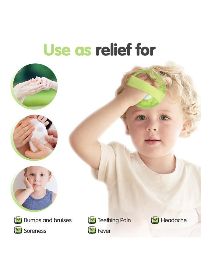 Hilph حزم ثلج للأطفال للإصابات، حزم ثلج قابلة لإعادة الاستخدام للأطفال مع دعم ناعم للإصابات، 3 حزم من حزم الجل الديناصور الساخنة والباردة للانتفاخات والكدمات، الأسنان الحكيمة - Image 2