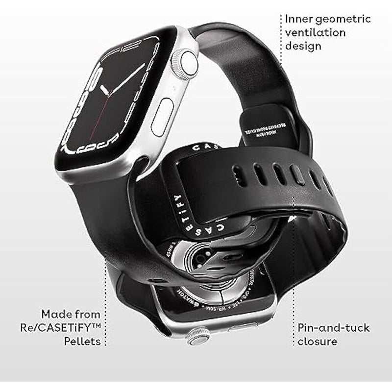 Casetify Impact Watch Band 【Premium Soft Flexible Material】 Compatible with Apple Watch Series 1-9, SE, Ultra - 38mm/40mm/41mm/42mm/44mm/45mm/49mm - Black - Image 4