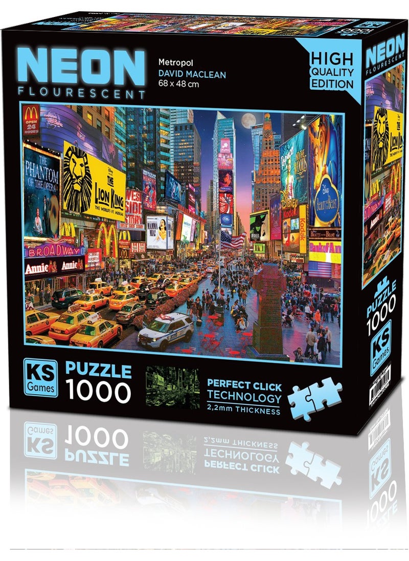 KS Games لعبة بازل نيون ميتروبول 1000 قطعة  - Image 1
