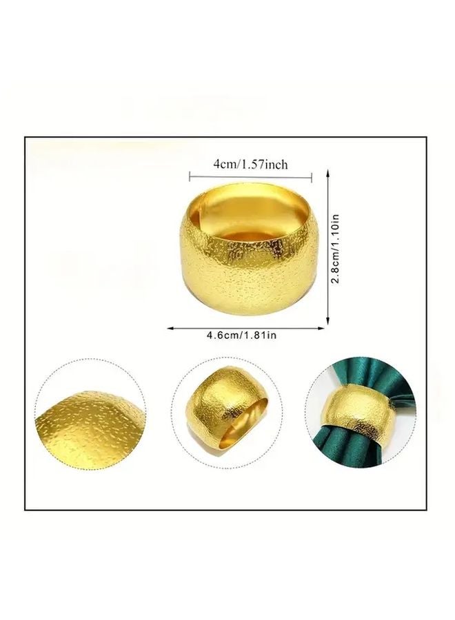Set of 6 Golden Napkin Rings Clips for Christmas Thanksgiving Wedding Party Dinner Banquet - Image 3