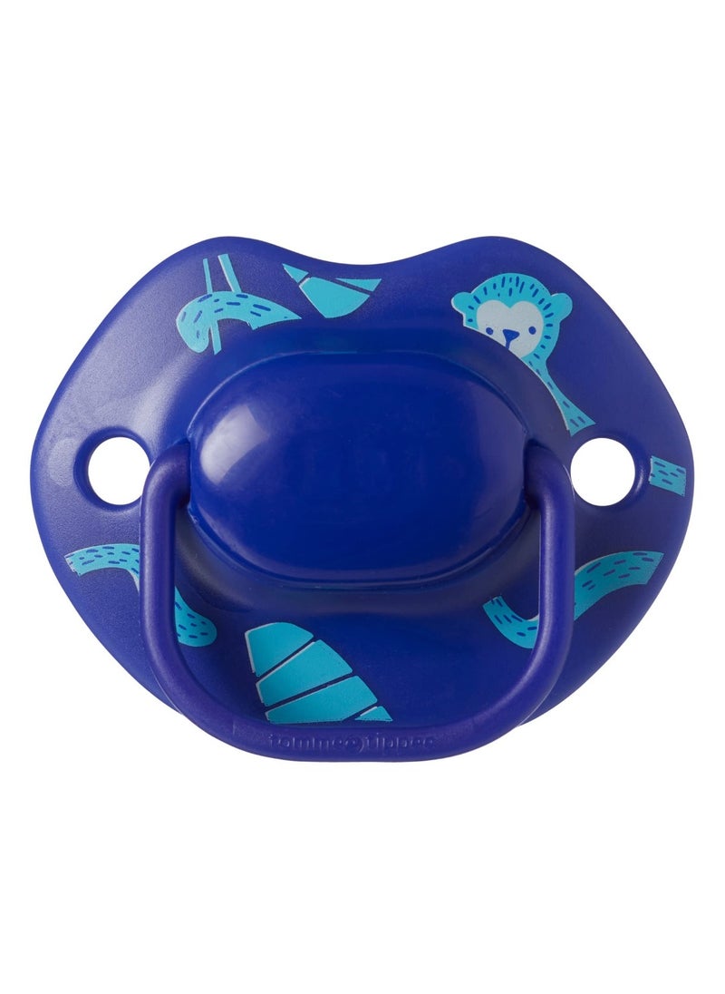 Tommee Tippee UK - Moda Soothers Symmetrical Orthodontic Design BPA Free Silicone Bagley Includes Steriliser Box 6 to 18 Months Pack of 2 Dark Blue - Image 1