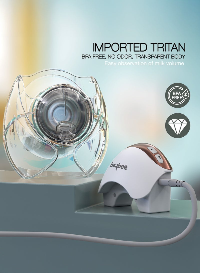 BAYBEE Electric Hands Free Wearable Breast Pump with Smart LED Display, 3 Modes & 12 Suction Levels | Low Noise Painless Automatic Breastfeeding Breast Pump with Cordless 450MmHg/50HZ, 150ml BPA-Free Milk Cup, Leak-Proof Design & Breast Shield of 24mm, 21mm, 18mm - Image 5