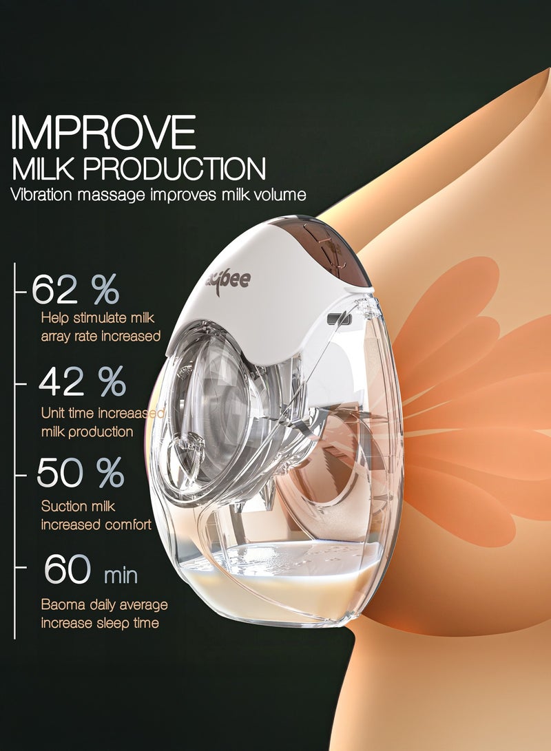 BAYBEE Electric Hands Free Wearable Breast Pump with Smart LED Display, 3 Modes & 12 Suction Levels | Low Noise Painless Automatic Breastfeeding Breast Pump with Cordless 450MmHg/50HZ, 150ml BPA-Free Milk Cup, Leak-Proof Design & Breast Shield of 24mm, 21mm, 18mm - Image 4