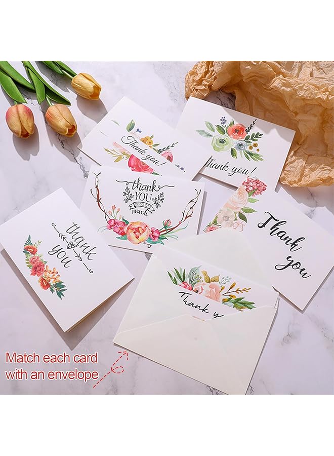 إيروريكس بطاقات شكر مكونة من 12 بطاقة ملاحظات فارغة مع مظاريف ذاتية الغلق مثالية لبطاقات هدايا الزفاف والتخرج وحفلات استقبال المولود - Image 2