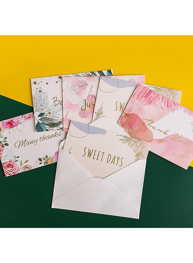 إيروريكس بطاقات شكر مكونة من 12 بطاقة ملاحظات فارغة مع مظاريف ذاتية الغلق مثالية لبطاقات هدايا الزفاف والتخرج وحفلات استقبال المولود - Image 4