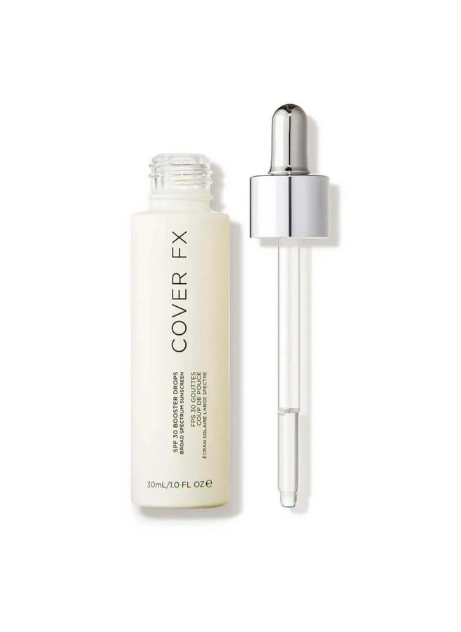 كوفر إف إكس قطرات Cover FX SPF 30 المعززة - واقي شمس مرطب واسع الطيف - تركيبة شفافة غير دهنية - لجميع أنواع البشرة ودرجاتها - 1 أونصة سائلة  - Image 1