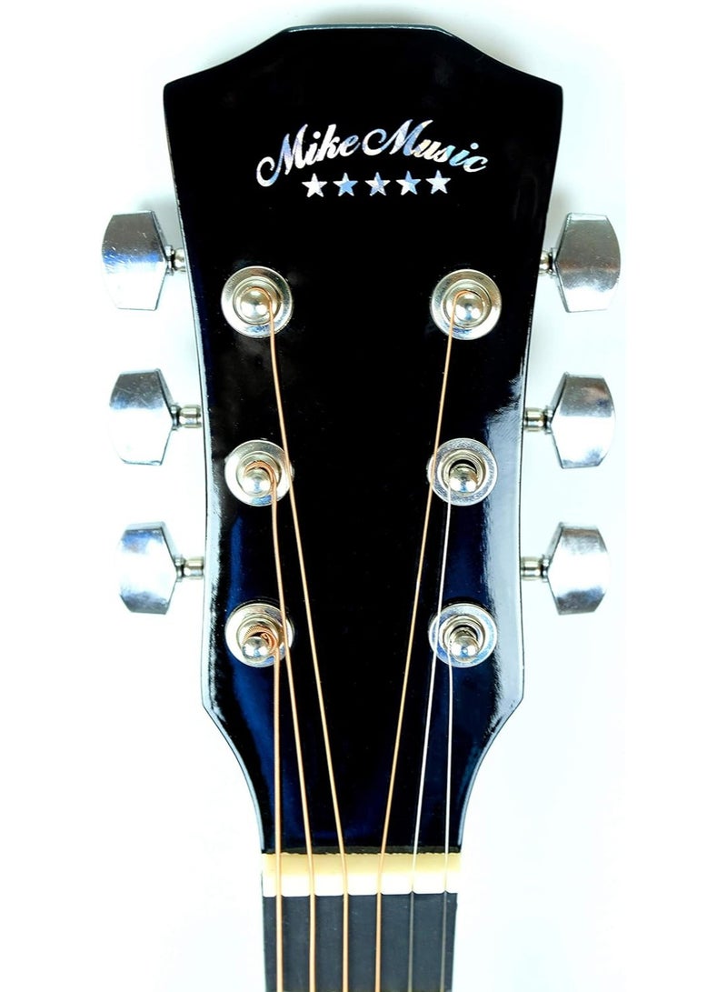 Mike Music 38 Inch Acoustic Guitar for Beginner Adult Teen, Full Size Guitar Acoustic 6-Strings Acoustic Guitar Set With Accessories Gig Bag, Picks, Right Hand, Glossy Black  - Image 4
