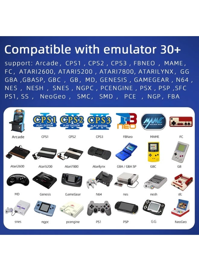 7.0-inch IPS screen Linux system retro handheld game console with 64GB storage, supporting over 30 simulators with HDMI output, two-player version Blue and Red - Image 4