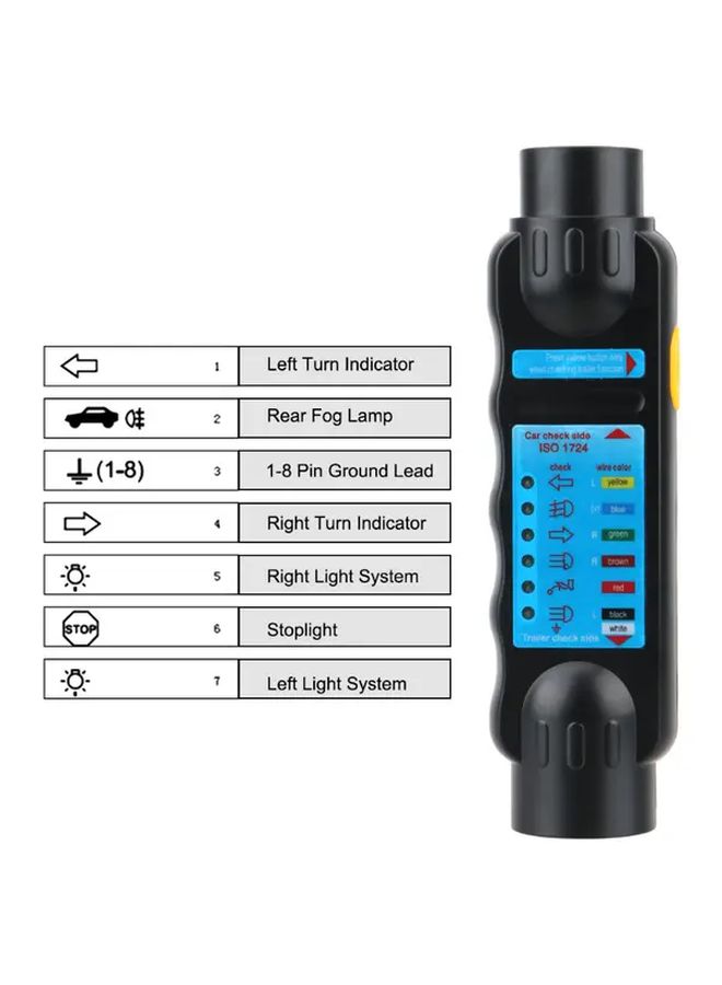 Black 7 Pin Trailer Towing Light Tester Plug Socket Diagnostic Tool for Caravan - Image 5