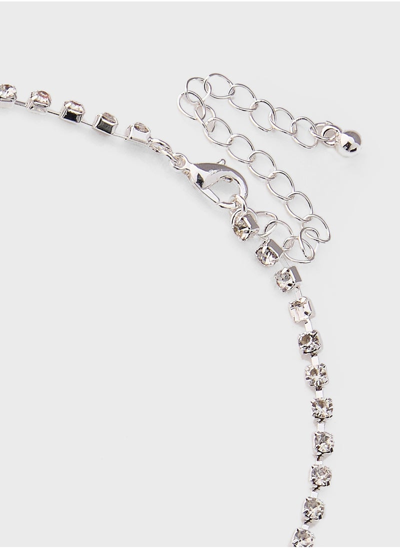 Ella Limited Edition Diamante Necklace & Drop Earrings Set  - Image 3