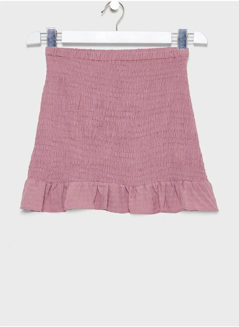 MANGO Kids Shirred Skirt