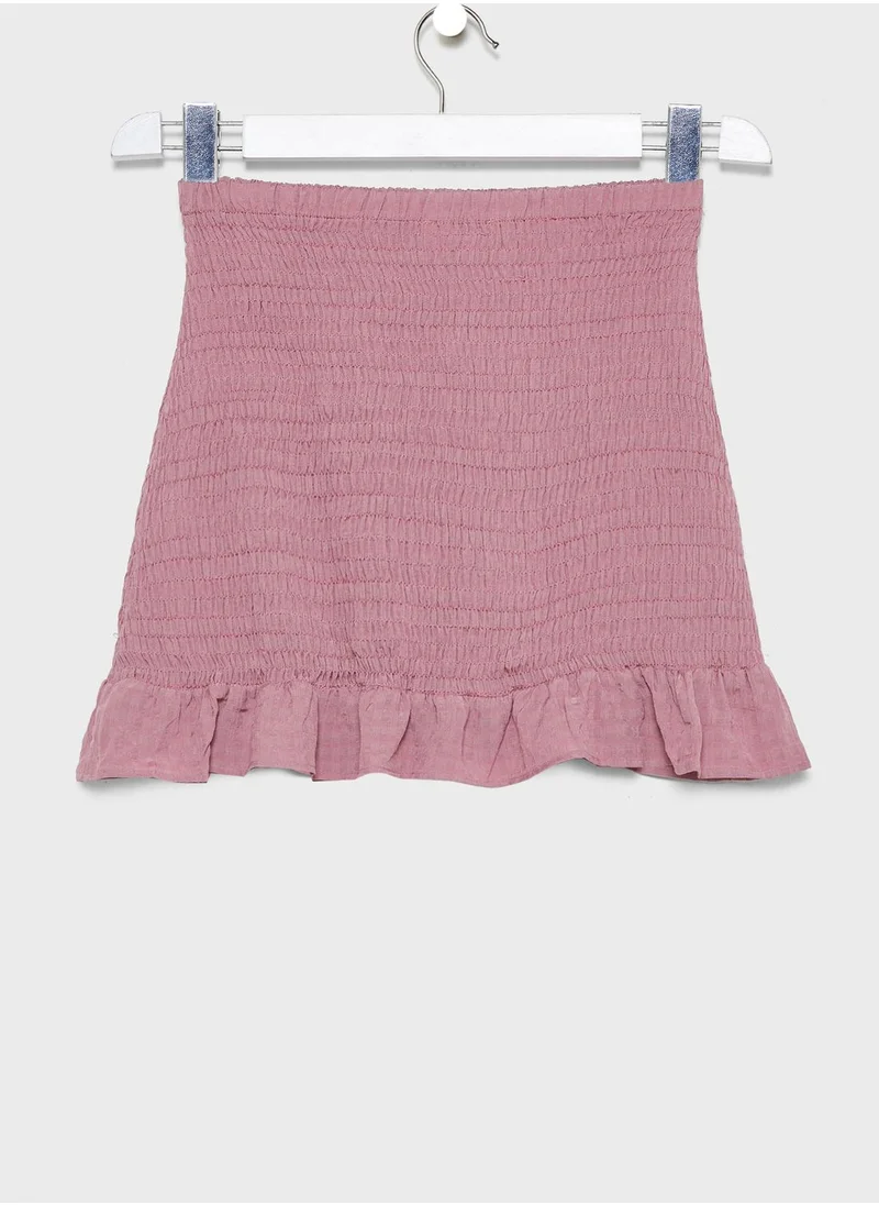 MANGO Kids Shirred Skirt