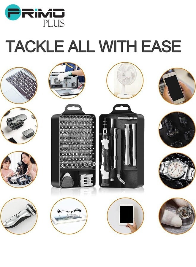 PRIMO PLUS 115 in 1 Magnetic Precision Screwdriver Set Black 15.7 x 5.2 x 9cm - Image 3