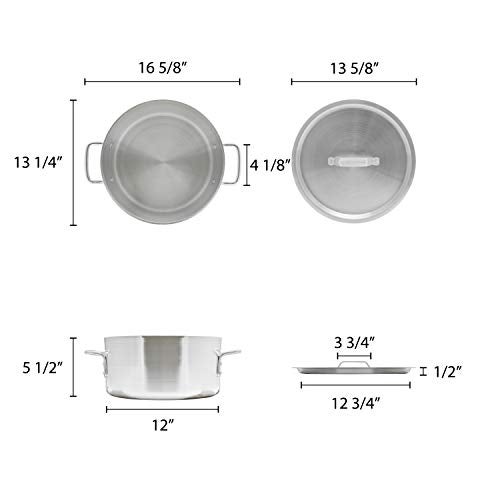 Thunder Group 12 Quart Aluminum Braiser with Lid - Image 2