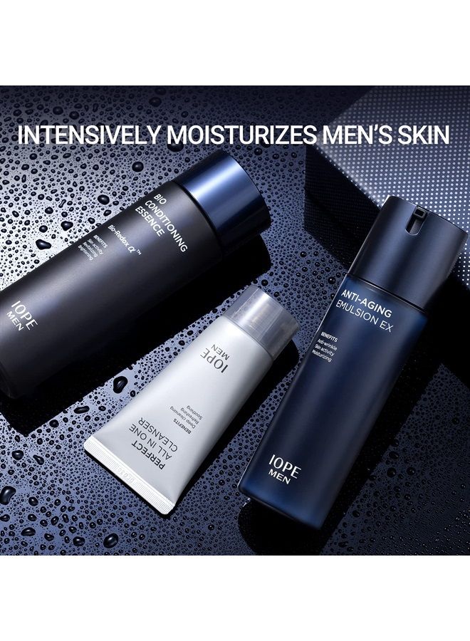 Iope MEN BIO Anti-aging & Moisturizing Set, Cleanser, Emulsion, Conditioning Essence Serum and Soothing Aftershave, HOMME Korean Skincare by Amorepacific - Image 2