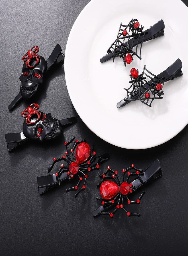 PHALIN Halloween Hair Clips Gothic Large Spider Web Skull Hair Clip for Women Spooky Alligator Duckbill Hair Pins Barrettes Halloween Hair Accessory Costume Party Gifts (Black) - Image 3