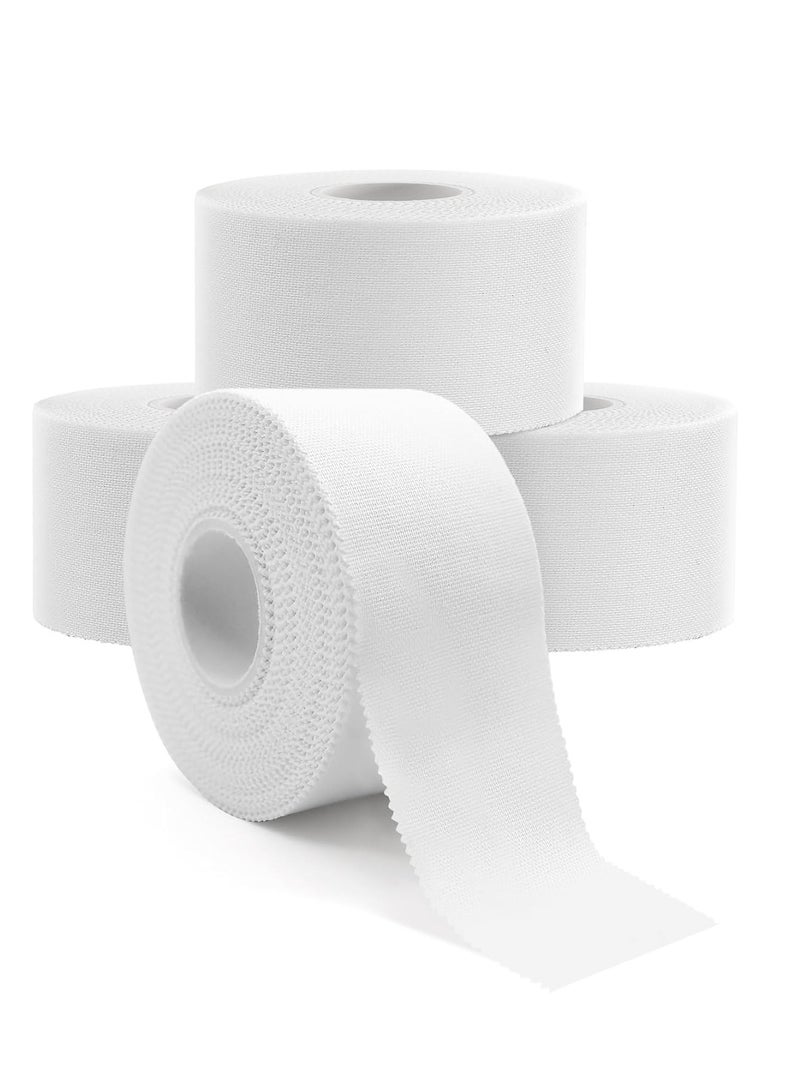 جوي لينك 4 عبوات من الشريط الرياضي الأبيض الشريط الرياضي اللاصق القوي اللاصق لا يحتوي على بقايا لاصقة وعرضة للتمزق الشريط الرياضي يمنع الالتواءات والإجهاد (1.5 بوصة × 13.7 متر) - Image 1
