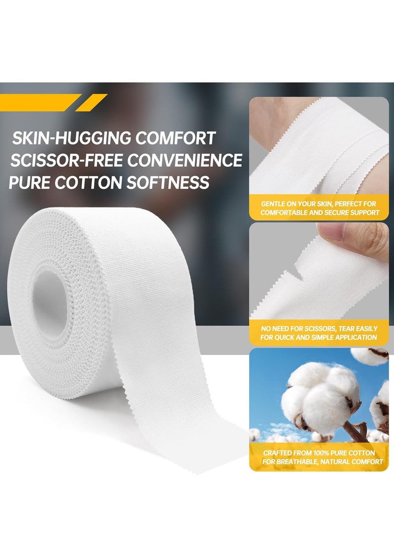 جوي لينك 4 عبوات من الشريط الرياضي الأبيض الشريط الرياضي اللاصق القوي اللاصق لا يحتوي على بقايا لاصقة وعرضة للتمزق الشريط الرياضي يمنع الالتواءات والإجهاد (1.5 بوصة × 13.7 متر) - Image 4