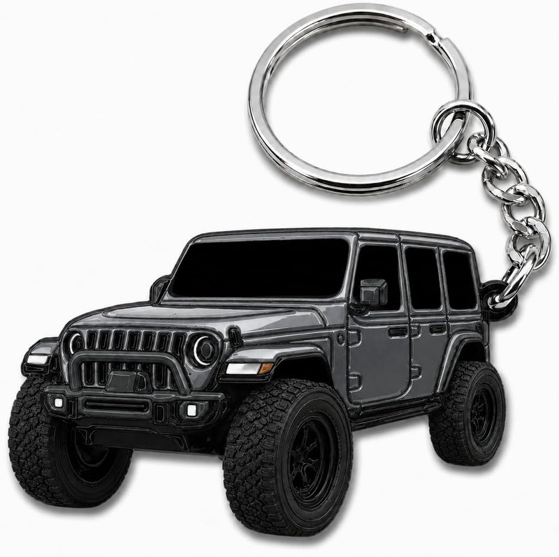 FOUR WHEEL BEAST سلسلة مفاتيح جيب رانجلر - إكسسوارات جيب روبيكون المرخصة رسميًا JL سلسلة مفاتيح JKU 2026 2025 - Image 1
