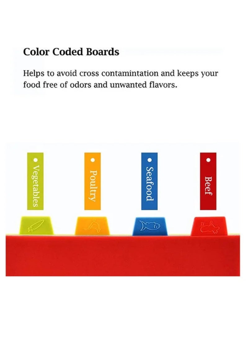 Set of 4 Chopping Board for Kitchen Multicolour 130grams - Image 4