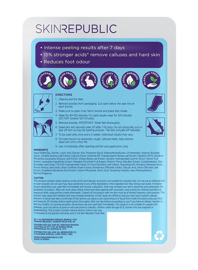 سكين ريبابلك قناع تقشير القدمين بيدي بيل (زوج واحد) - قناع تقشير القدمين مع حمض ألفا هيدروكسي وحمض التانيك والجنكة بيلوبا، يزيل الجلد القاسي والكعوب المتشققة والمسامير في 7 أيام، يحارب الرائحة، ينعم البشرة ويصلحها - Image 2
