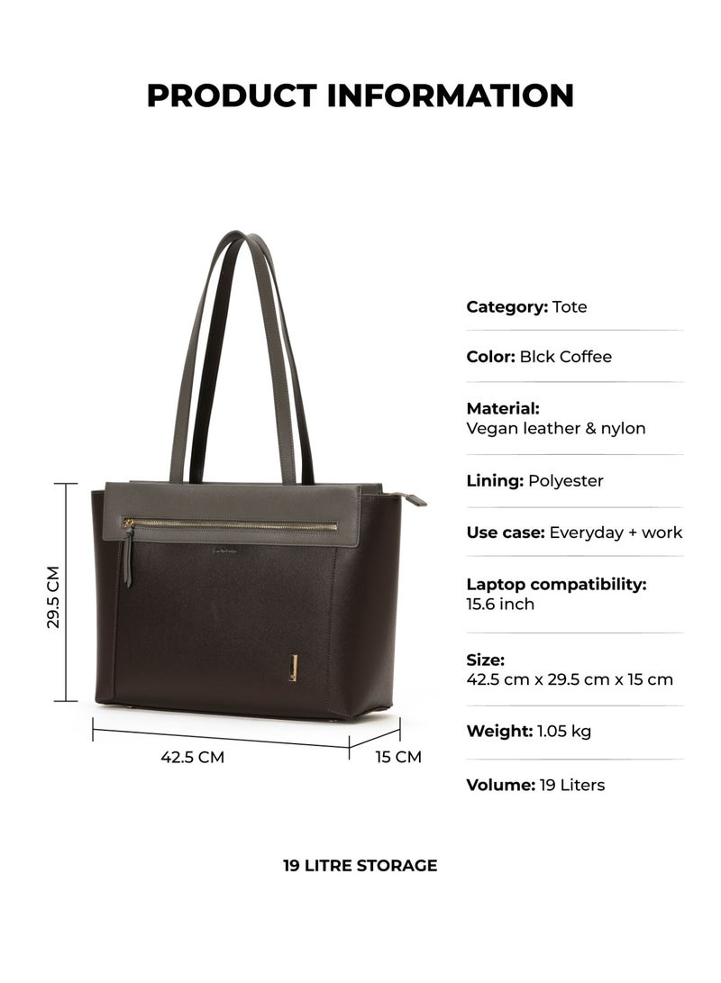 Mokobara The Dawn Tote 2.0 Vegan Leather Black Coffee 2.0 - Image 3