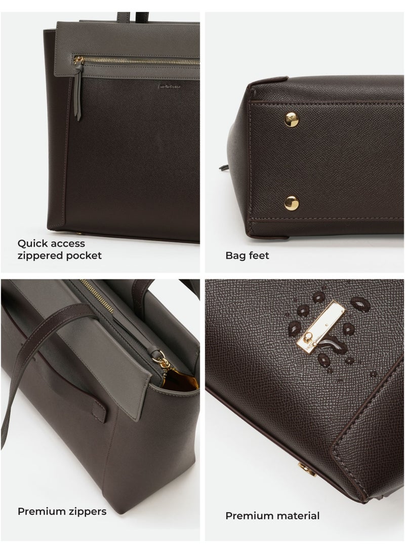 Mokobara The Dawn Tote 2.0 Vegan Leather Black Coffee 2.0 - Image 5