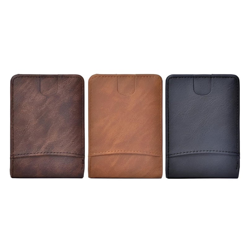 Folding Wallet - Compact, quick-access folding style with generous card slots, hidden cash compartment, water-repellent coating, premium PU leather, ideal for travel. (3PCS) - Image 1