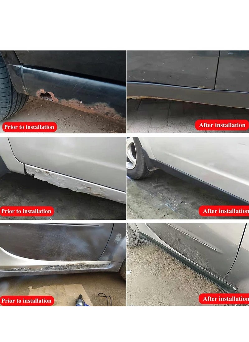 Excefore - قطعة واحدة 13 قدم × 3.15 بوصة من التنورات الجانبية للسيارات، واقيات حواف مطاطية عالمية مضادة للخدش للسيارات السيدان والشاحنات والسيارات الرياضية متعددة الاستخدامات قبل وبعد واقي متعدد الوظائف (أسود) - Image 1