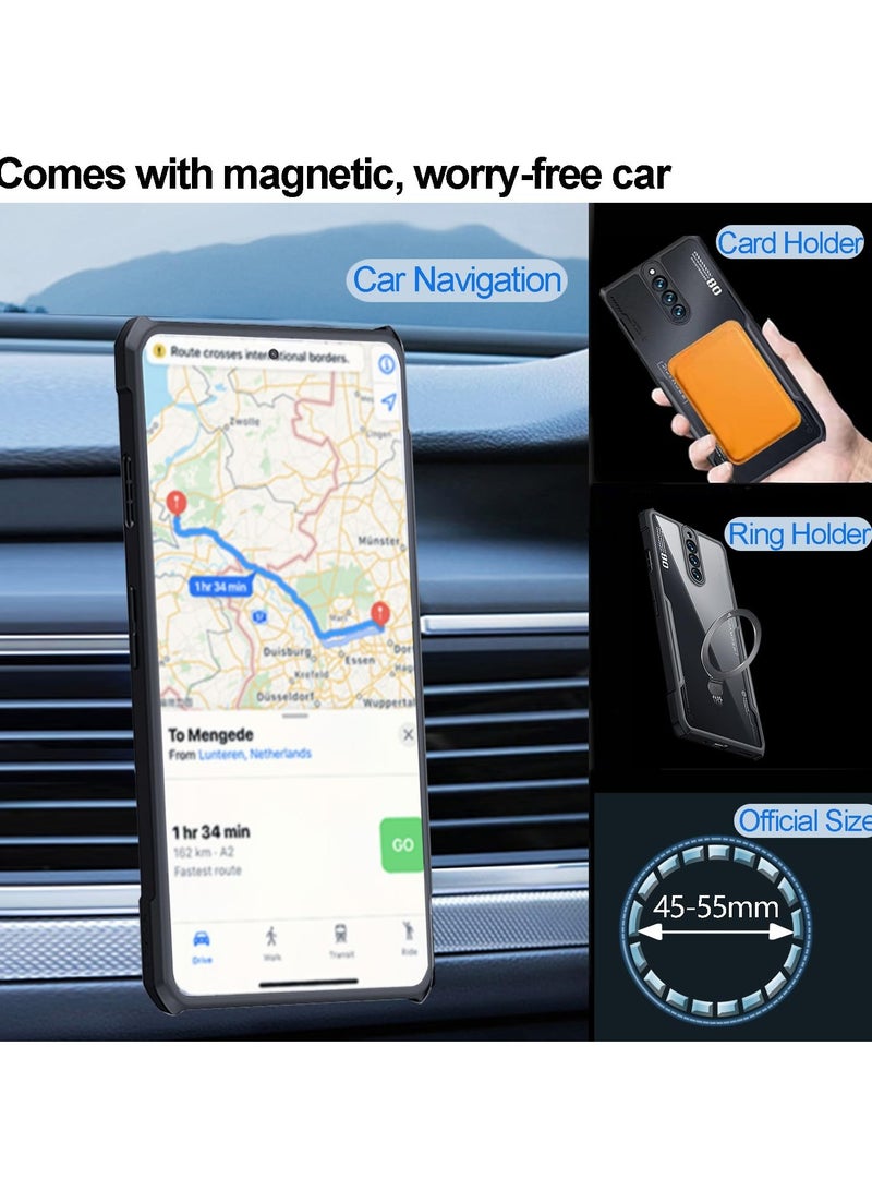 غطاء Red Magic 8 Pro/8 Pro+/8S Pro، TPU ناعم وأكريليك، مقاوم للصدمات بمعيار عسكري، غطاء مغناطيسي، أسود - Image 2