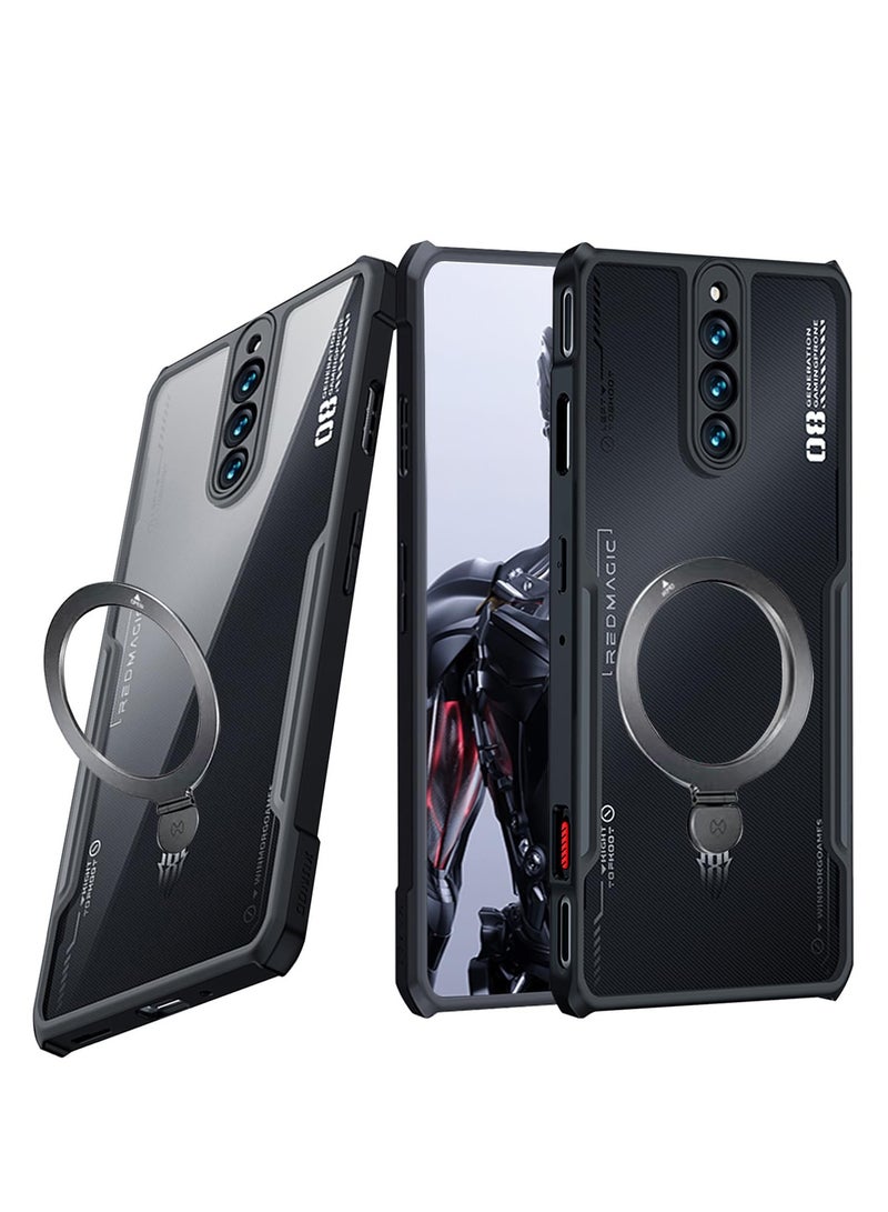غطاء Red Magic 8 Pro/8 Pro+/8S Pro، TPU ناعم وأكريليك، مقاوم للصدمات بمعيار عسكري، غطاء مغناطيسي، أسود - Image 1