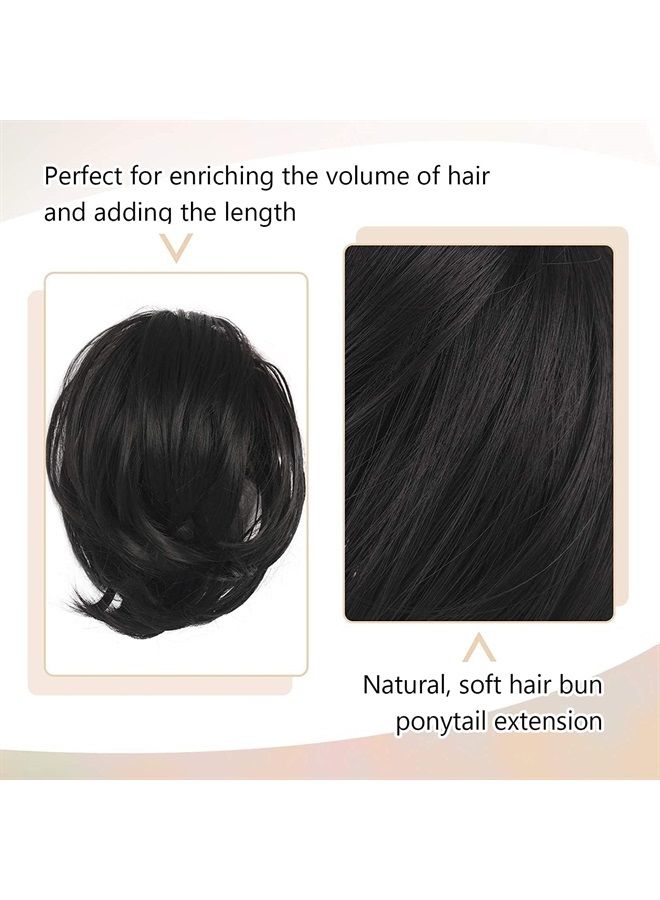 BARSDAR Hair Bun Ponytail Extension, Straight Synthetic Hairpiece Fully Short Ponytail Bun Extensions Hair Accessories Elastic Easy Scrunchie for Women (Ash White) - Image 4
