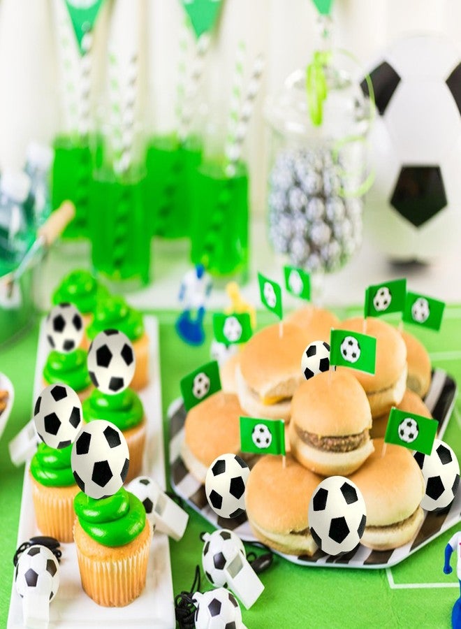 DRWATE 28pcs Soccer Ball Cake Topper Decorations Mini Soccer Ball Cup Cake Decorations For Soccer Party Birthday Party Football Sport Party Supplies (Style 01) - Image 4