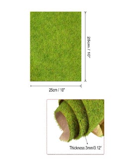 MECCANIXITY MECCANIXITY Artificial Model Grass Mat 4pcs 10" x 10" Yellow Green Realistic Fake Turf for Garden Lawn Decoration Model  - Image 2